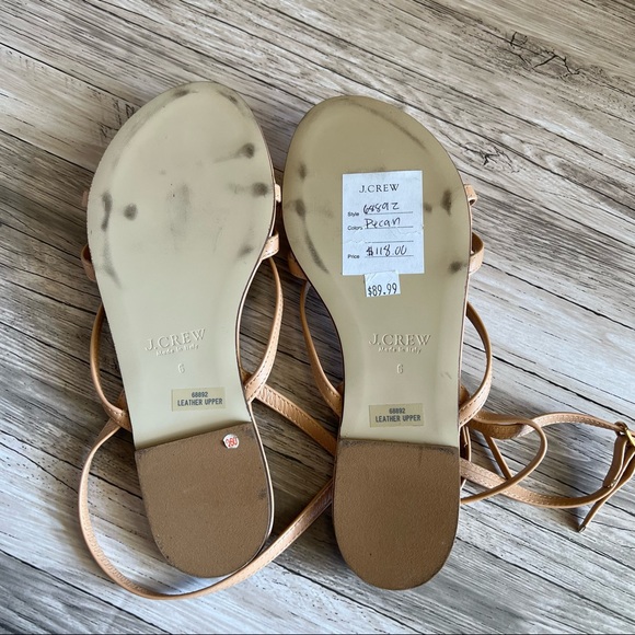 J Crew Pilar Strappy Sandals in Pecan Style 68892 Sz 6 - Picture 9 of 9